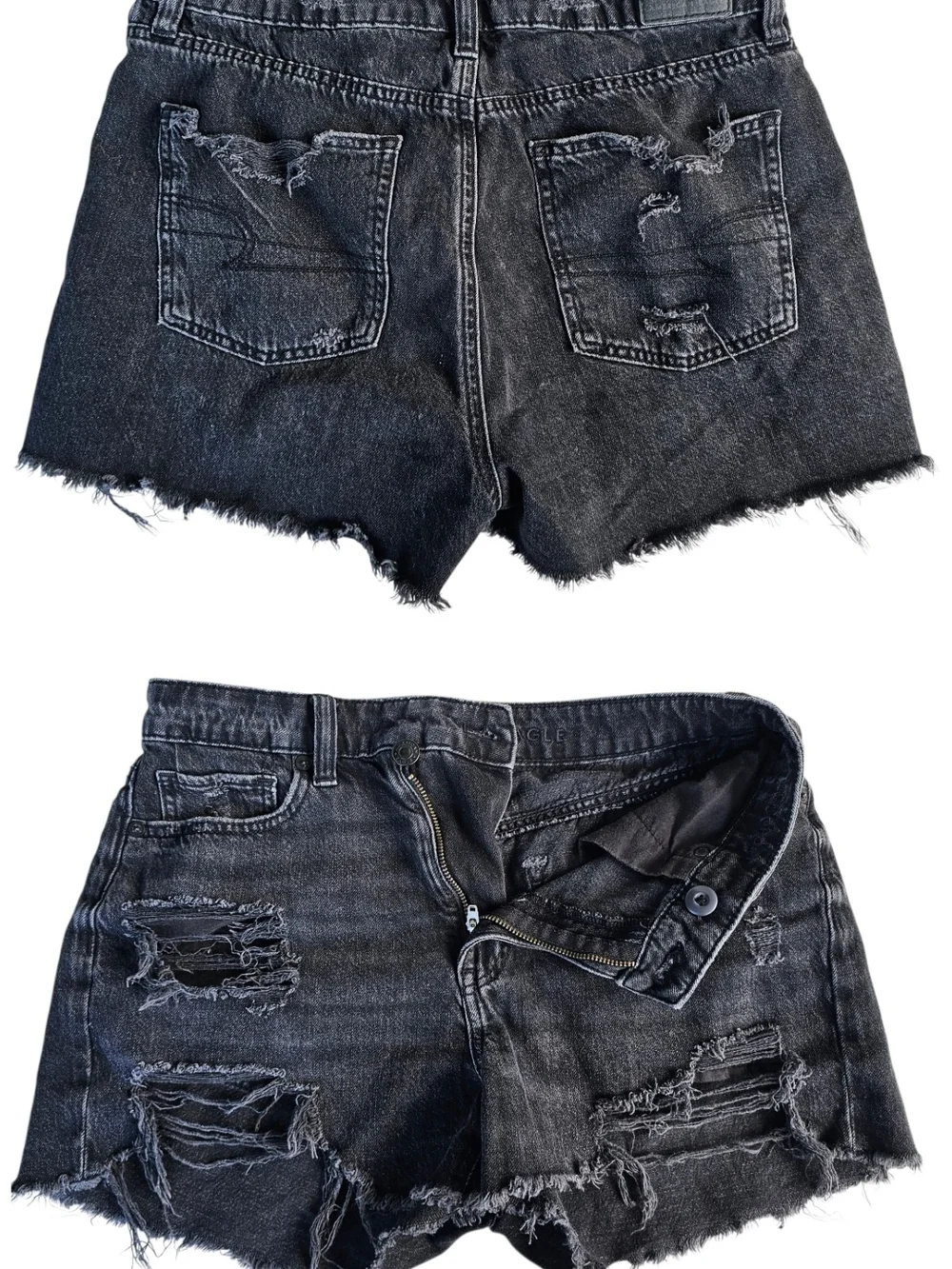 American Eagle Denim Shorts Lot Size 4 Distressed Mom Baggy